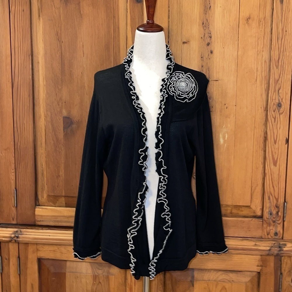 RENA LANGE GERMANY VIRGIN WOOL CARDIGAN Sz. XL